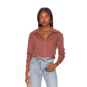 ALL THE WAYS Stasia Zip Up in Brown‎
